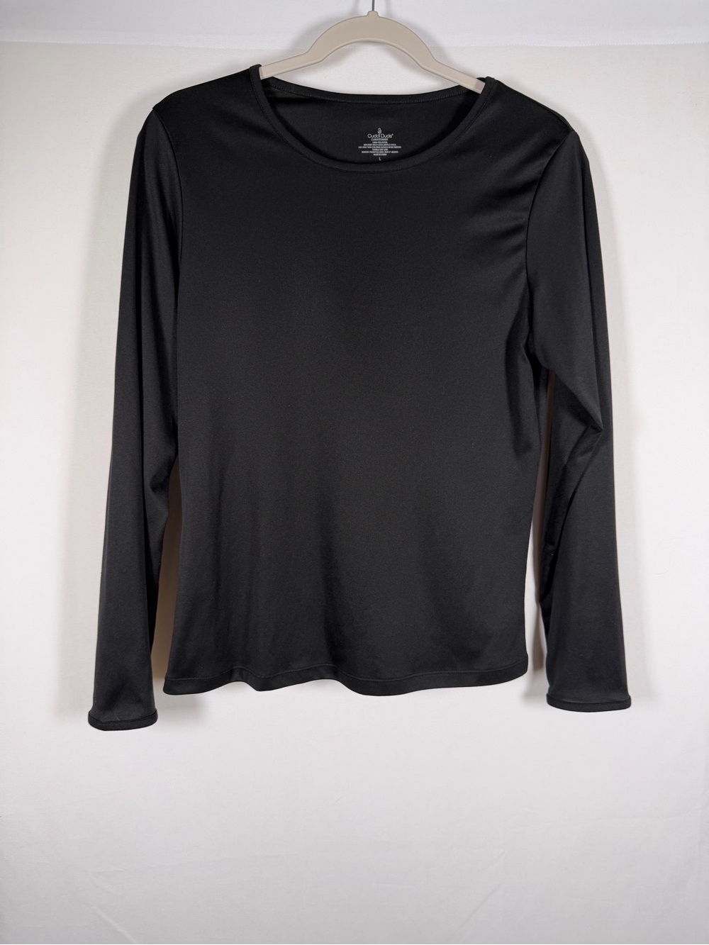 Cuddl Duds Women's Black Long-Sleeve Crew Neck Top Climatesmart, Baselayer